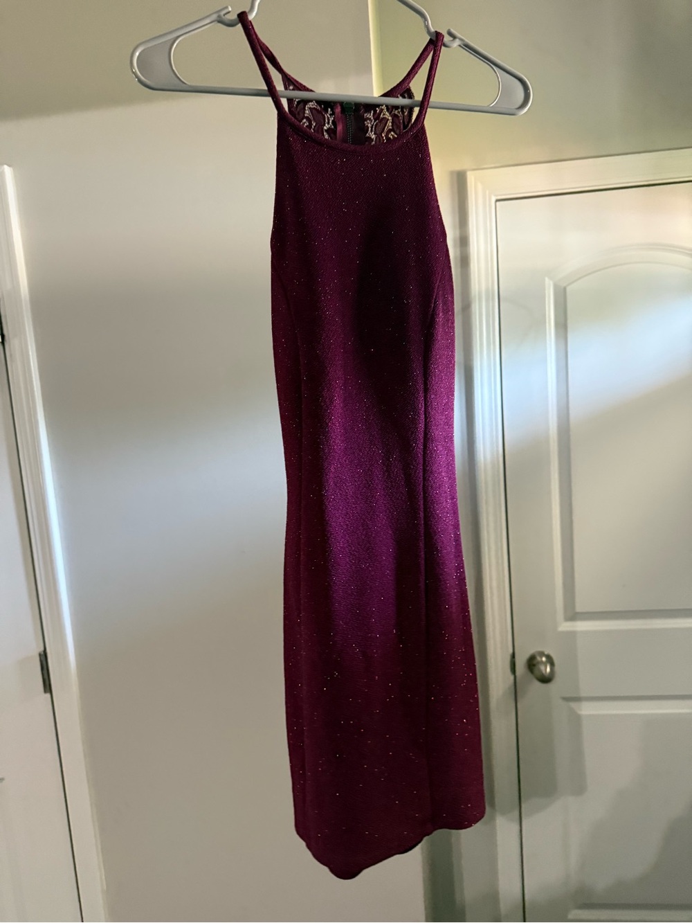 Sparkle Plum Halter Midi Dress